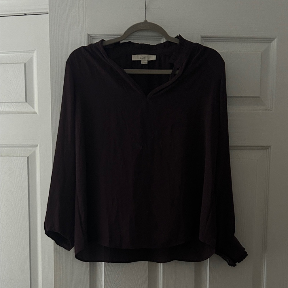 LOFT Women's Dark Maroon Blouse